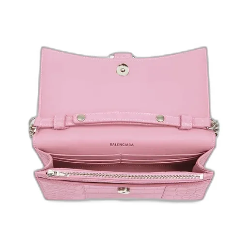 Hourglass Wallet On Chain Crocodile Embossed