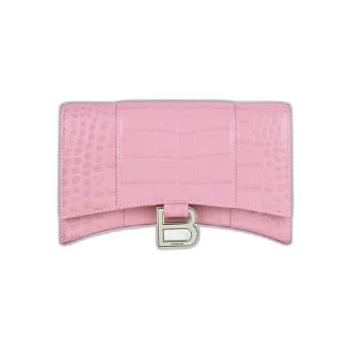 Hourglass Wallet On Chain Crocodile Embossed
