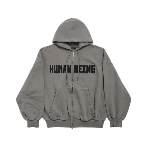 Human Being Shifted Zip-Up Hoodie