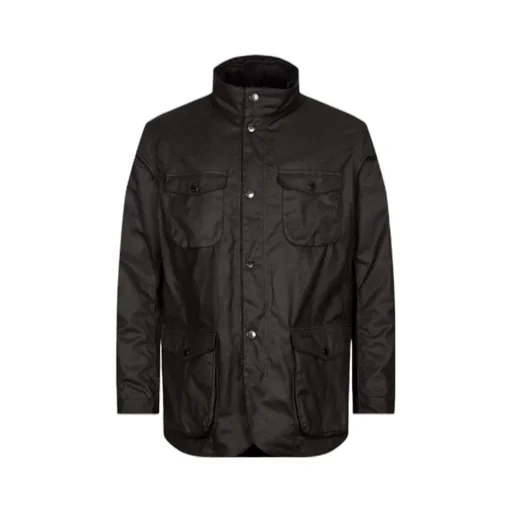 Ogston High-Neck Waxed Jacket