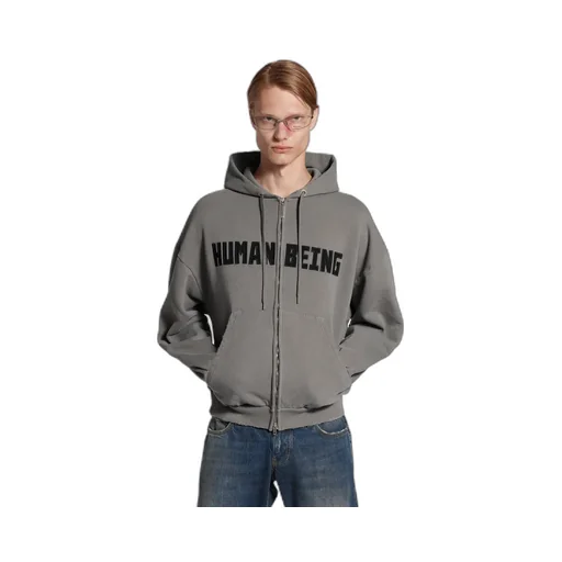 Human Being Shifted Zip-Up Hoodie