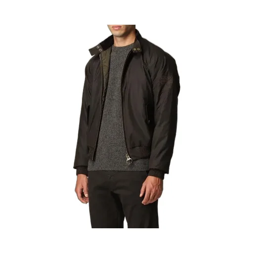 Zipper Waxed Casual Jacket