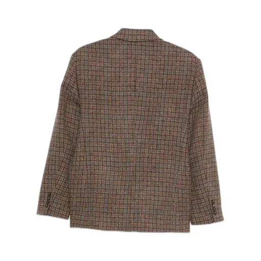 Checked Three-Button Blazer