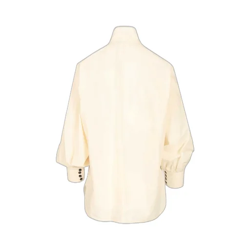 High-Neck Buttoned Blouse
