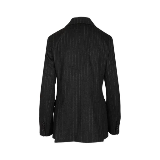 Pinstripe Double-Breasted Long Sleeved Blazer