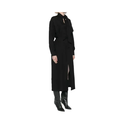 Tie-Neck Long Sleeved Dress
