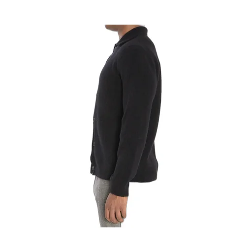 Pointed-Collar Knitted Cardigan