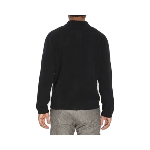 Pointed-Collar Knitted Cardigan