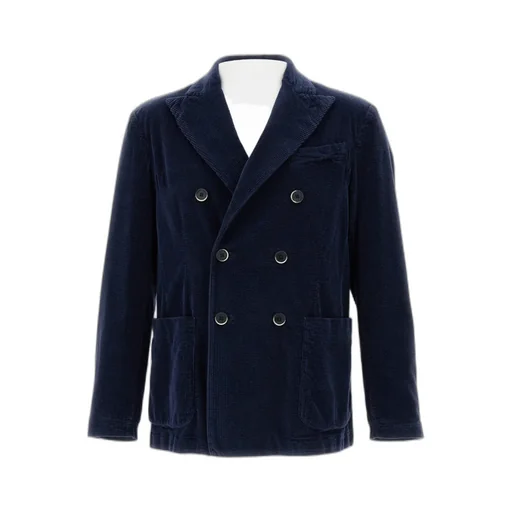 Velvet Ribbed Double-Breasted Jacket