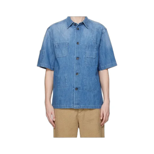 Short-Sleeve Denim Shirt