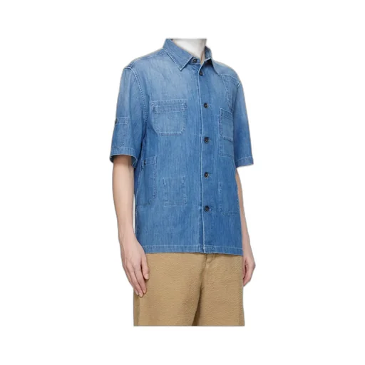 Short-Sleeve Denim Shirt