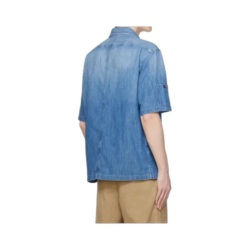 Short-Sleeve Denim Shirt