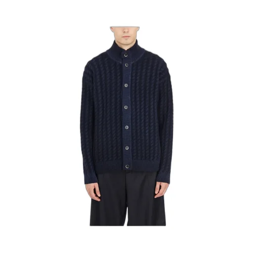 High-Necked Knitted Cardigan