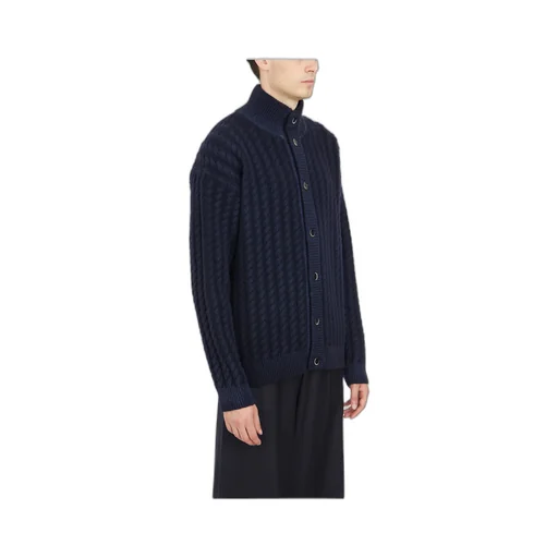 High-Necked Knitted Cardigan