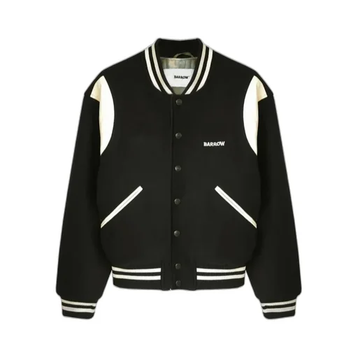 Striped Long-Sleeve Baseball Jacket