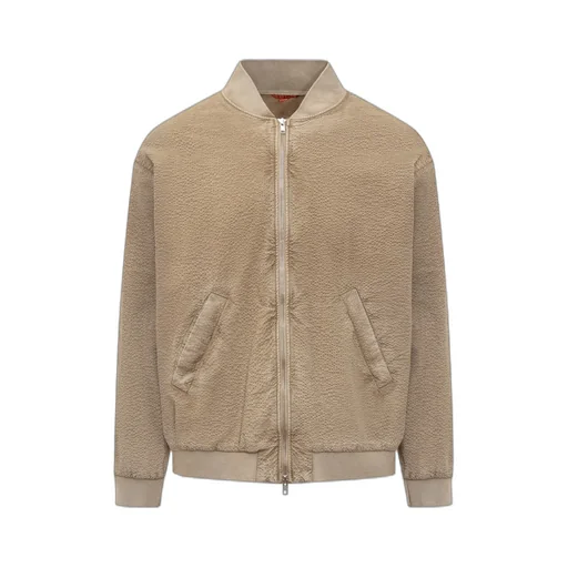 Textured-Finish Zipped Jacket