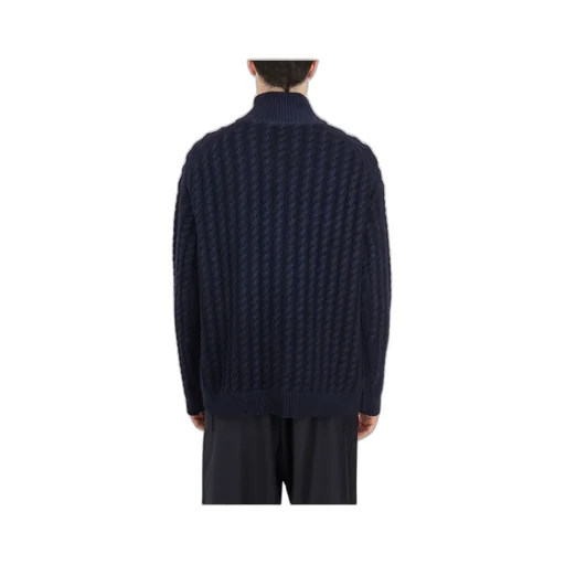 High-Necked Knitted Cardigan