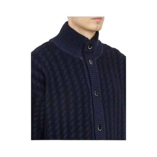 High-Necked Knitted Cardigan