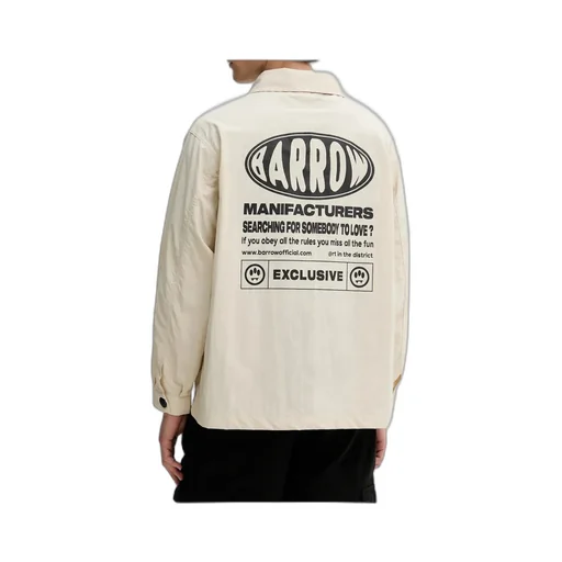 Logo Printed Button-Up Shirt Jacket