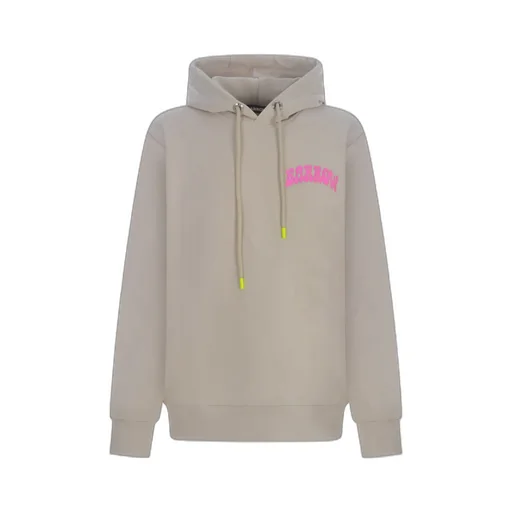 Logo Pattern Hooded Pullover