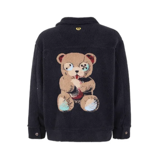 Teddy Print Shirt Jacket