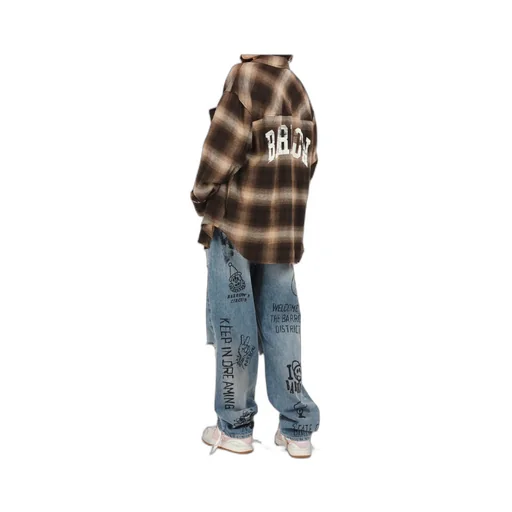 Printed Distressed Jeans