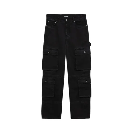 Mid-Rise Straight-Leg Cargo Trousers