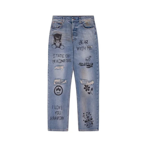 Printed Distressed Jeans