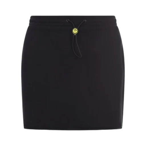 High Waist Curved Hem Mini Skirt