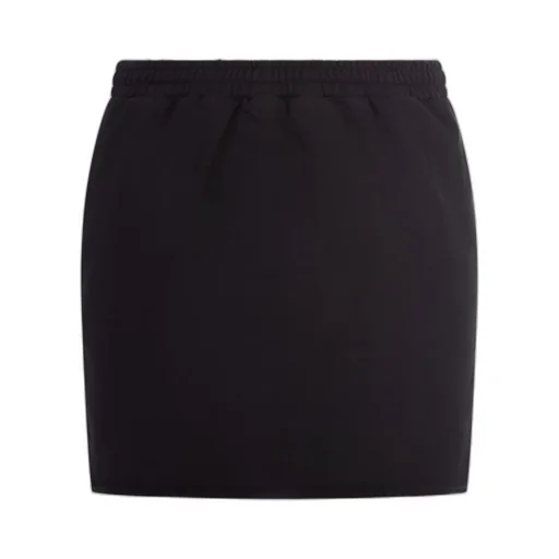 High Waist Curved Hem Mini Skirt
