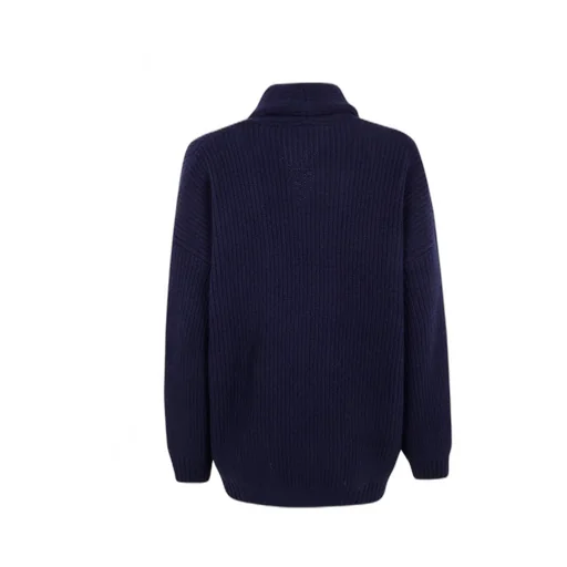 Button Shawl-Collar Cardigan