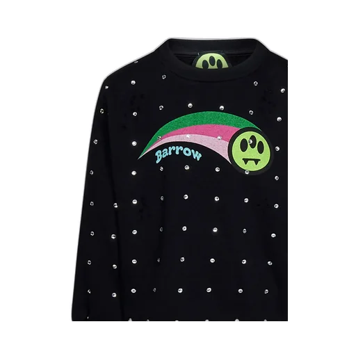 Logo-Print Rhinestone-Embellished Cotton Sweatshirt