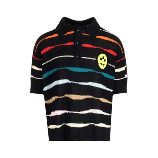 Striped Knitted Polo Shirt