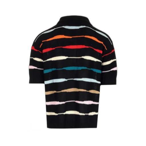 Striped Knitted Polo Shirt