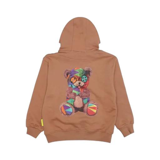 Bear-Print Cotton Hoodie