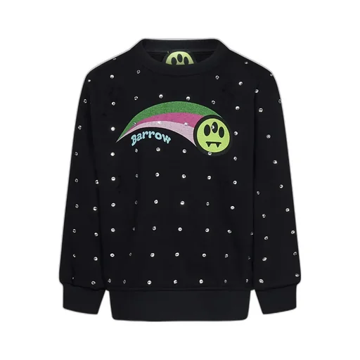 Logo-Print Rhinestone-Embellished Cotton Sweatshirt