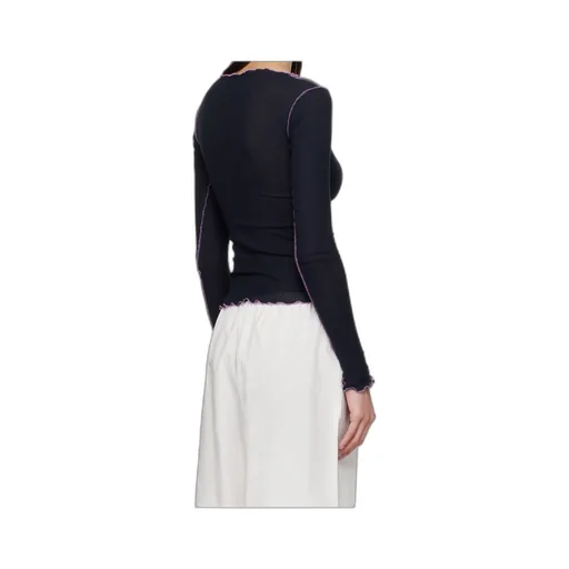 Ruffled-Hem Long-Sleeve Tee