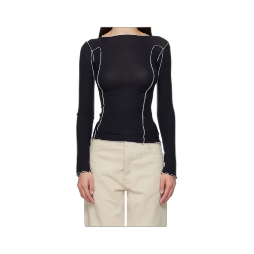Ruffle-Trim Long-Sleeve T-Shirt