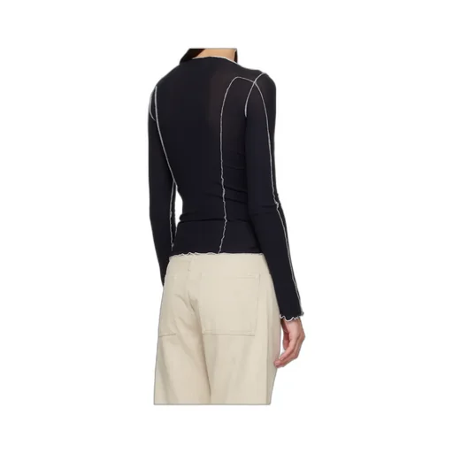 Ruffle-Trim Long-Sleeve T-Shirt