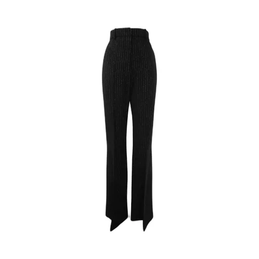High Waist Lurex Striped Trousers