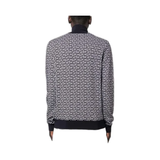 Monogram-Intarsia Knitted Roll-Neck Jumper
