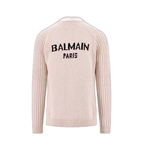 V-Neck Logo Intarsia Knit Cardigan