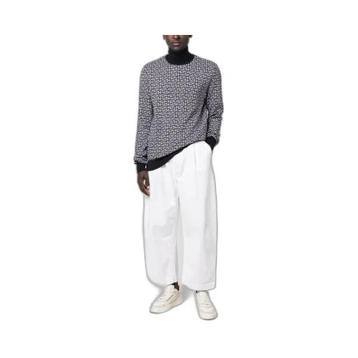 Monogram-Intarsia Knitted Roll-Neck Jumper