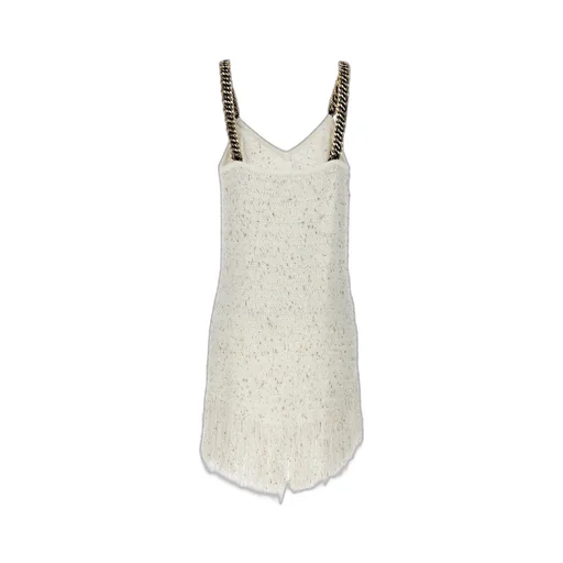 Chain Strap Lurex Tweed Mini Dress