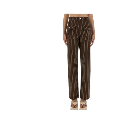Pinstripe Wide Leg Jeans