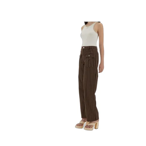 Pinstripe Wide Leg Jeans