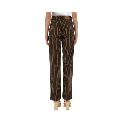 Pinstripe Wide Leg Jeans