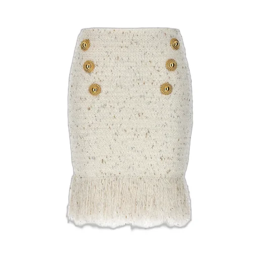 Tweed Fringed Mini Skirt