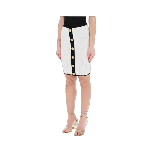 Ribbed Knit Scalloped Edge Skirt