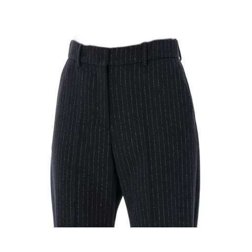 High Waist Lurex Striped Trousers